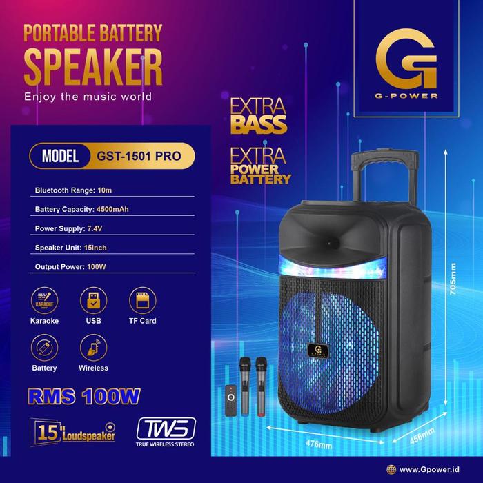 Jual G-POWER PORTABLE BATTERY SPEAKER 