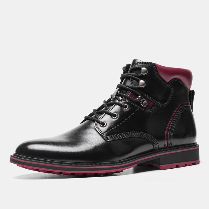 Jual Wootten Men Ankle Boots Patent Leather Fashion Martin Boots