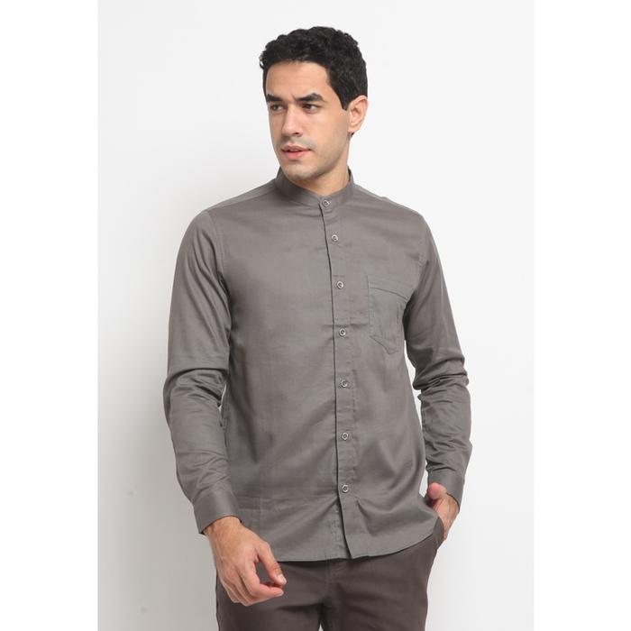 Gambar LARUSSO Kemeja Basic Tencel Kerah Shanghai Panjang - Iron Grey - M dari LARUSSO STORE undefined Tokopedia