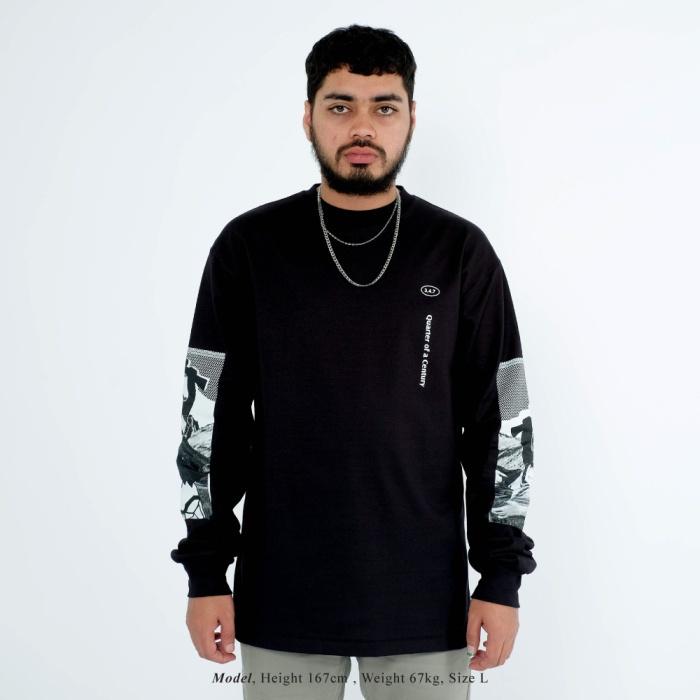 Gambar UNKL347 Kaos Pria Lengan Panjang Motif Halftone HC CMER LS - Black, S dari Unkl347 Store undefined Tokopedia