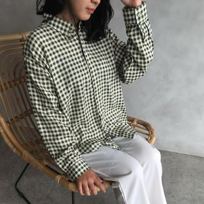 Jual MELBEE Kemeja Oversized Tartan 