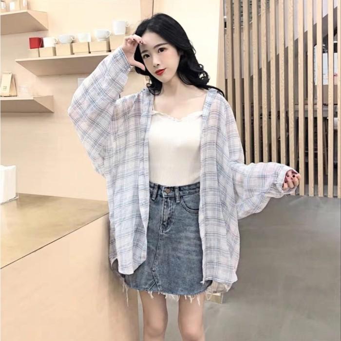 Gambar Atasan wanita lengan panjang 8682 baju Kemeja wanita Hollista Import - Bw dari Suka Belanja25 undefined Tokopedia