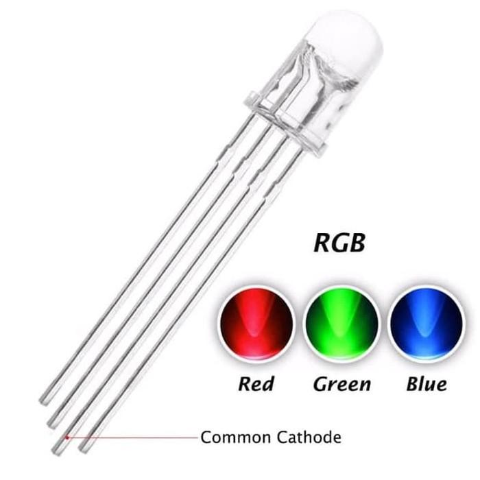 Gambar LED RGB 4 PIN WARNA MERAH HIJAU BIRU 5mm ( ARDUINO ) - Common Cathode - Common Anode dari Ardusstore undefined Tokopedia