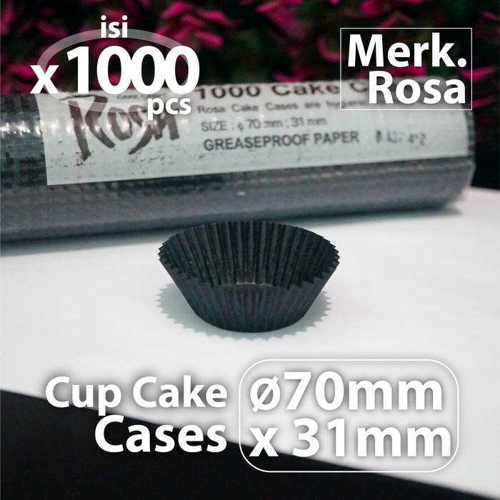 Jual Cake Cases 70 mm x 31 mm Warna Hitam - 1000 pcs Cup Kue Merk. ROSA ...