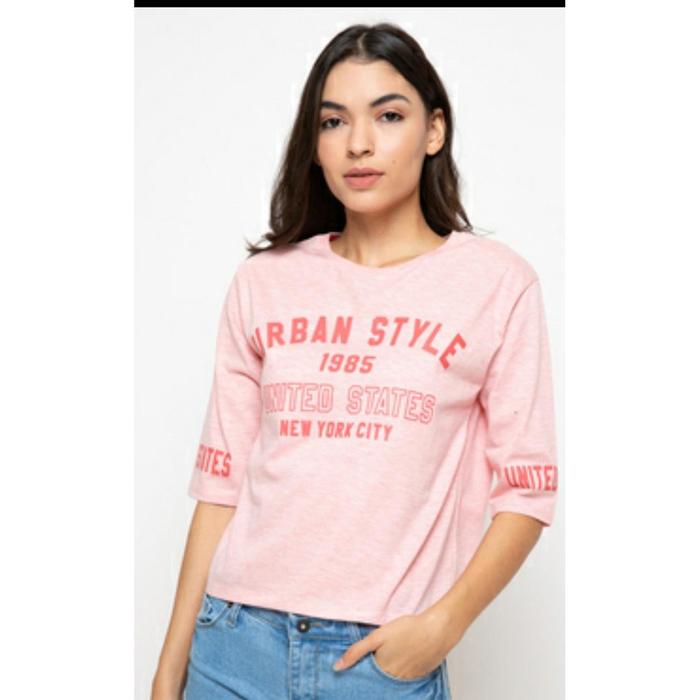 Gambar Aneka T Shirt Cewek Harian T Zone (1) - Pink L dari tariashop_ undefined Tokopedia