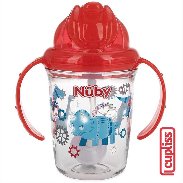 Gambar NUBY 126320 240 ml Tritan Flip it Glitter Red Dino Botol dari Cupliss undefined Tokopedia