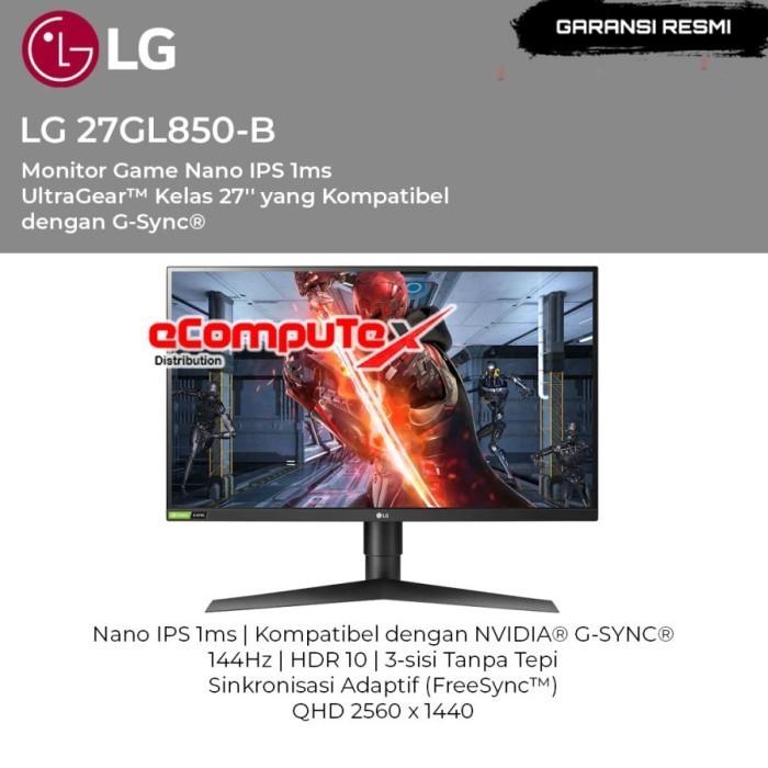 Jual MONITOR GAMING LG ULTRAGEAR 27GL850B / 27" GL850 NVIDIA GSYNC