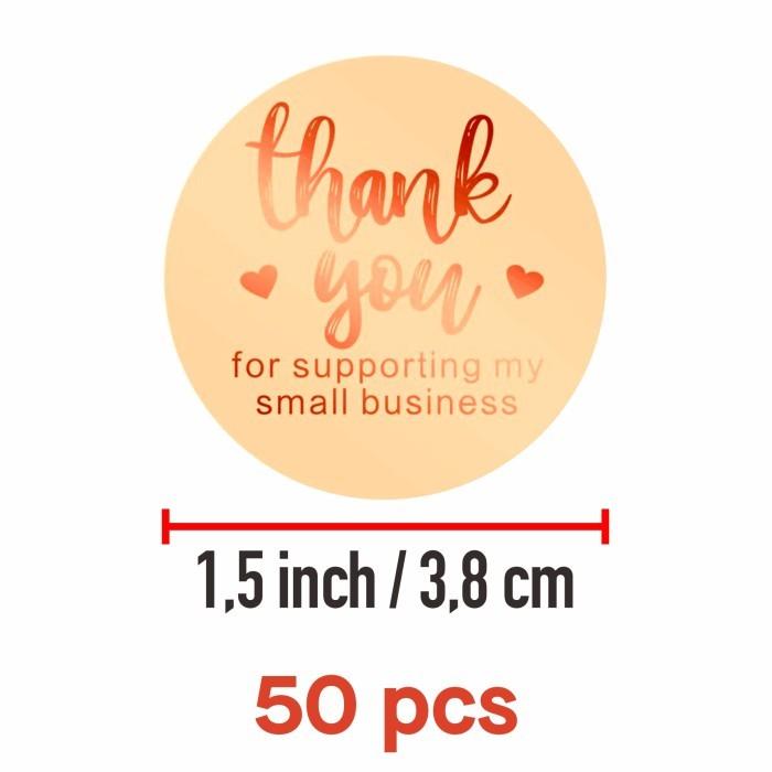 Gambar Label Sticker Thank You Plum Orange Pink Muda Rose Gold Foil 3,8 cm - 50 pcs dari Mardian76Shop undefined Tokopedia
