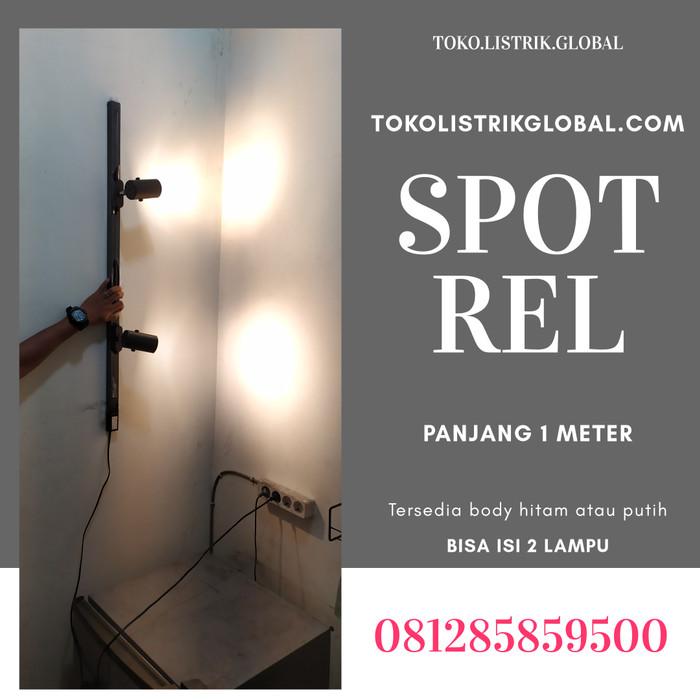 Gambar Lampu Rel Tracklight 1 Meter Set Komplit dengan 2 LED untuk Plafon - Hitam dari Toko Listrik Global undefined Tokopedia