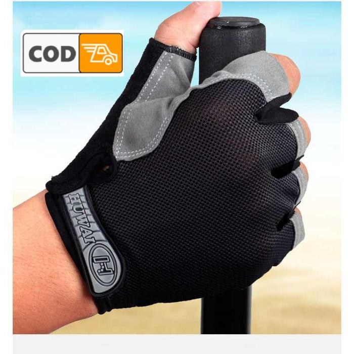Gambar Sarung Tangan Sepeda Motor Gym Half Finger Setengah Jari Anti Slip - L dari TokoJonaz undefined Tokopedia