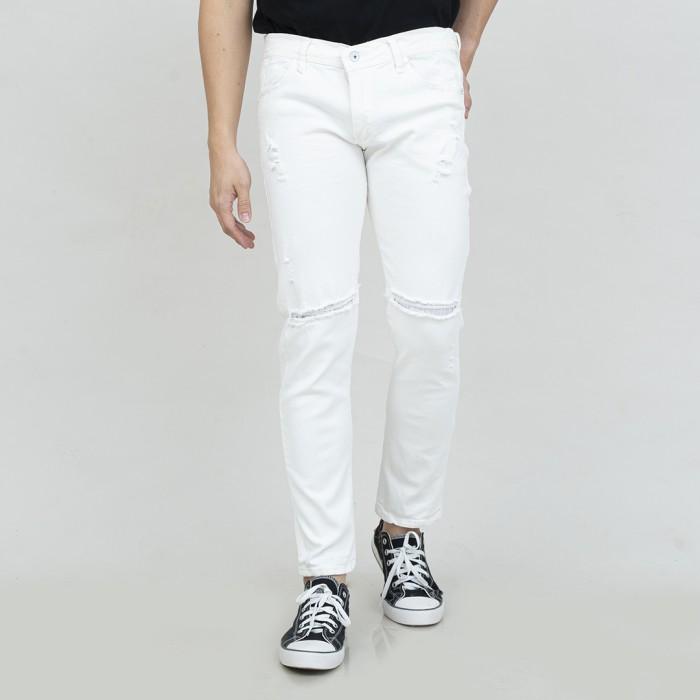 Gambar Celana jeans putih sobek ripped slim fit denim slim fit Houseofcuff - 33 dari House of Cuff undefined Tokopedia