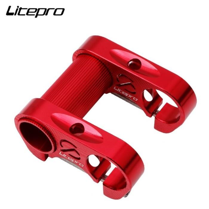 Gambar Double Stem Raiser Litepro 25.4mm Full Hollow CNC S9 - Red dari rockbrossurabaya undefined Tokopedia