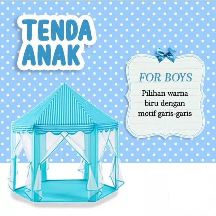 Gambar Tenda Bermain Anak Model Istana Mewah jaring nyamuk portable 140cm - Biru dari Heroes EL_NEW undefined Tokopedia