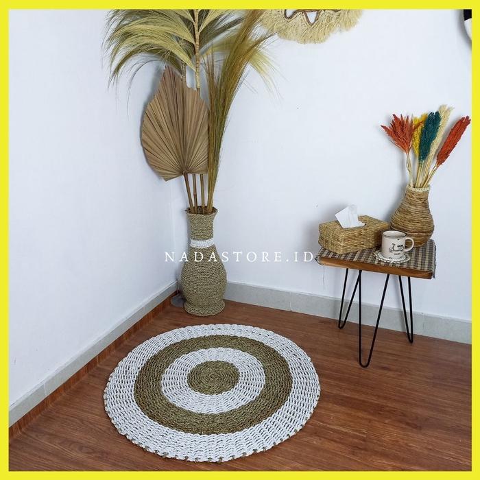 Gambar Rug anyaman seagrass 80 cm / Karpet anyaman / Karpet Bulat / Floor mat - PUT NAT 80CM dari ECOGREEN LIVING undefined Tokopedia