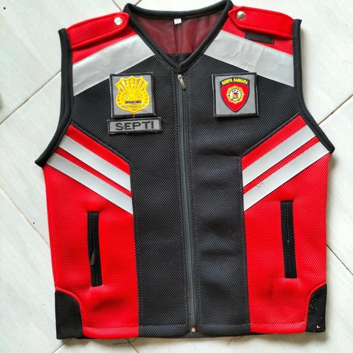 Gambar rompi sabhara polisi - pundak merah, M dari K0NPEKSI ATRIBUT undefined Tokopedia