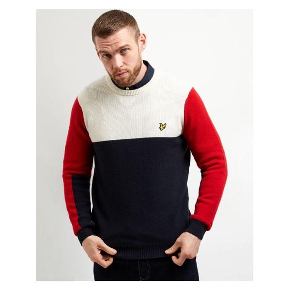 Gambar Lyle & Scott Colour Block Jumper (White/Navy/Red) Original dari Hiking Kaos undefined Tokopedia