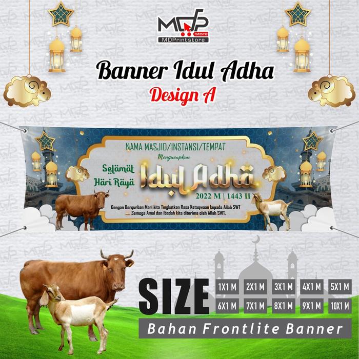 Gambar SPANDUK IDUL ADHA 6X1 LEBARAN HAJI CUSTOM NAMA INSTANSI MDPRINTSTORE - TYPE A dari MDPrintStore undefined Tokopedia