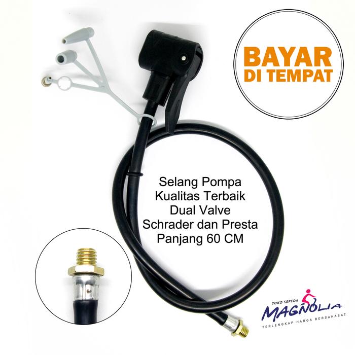 Gambar Selang Pompa Ban Sepeda dan Motor Dual Valve Schrader Presta dari Toko Sepeda Magnolia undefined Tokopedia