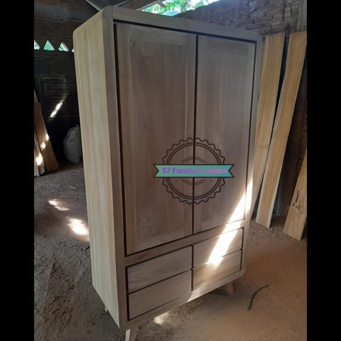 Gambar Lemari pakaian rak simpel modern laci bahan kayu jati model retro dari 57meubel undefined Tokopedia