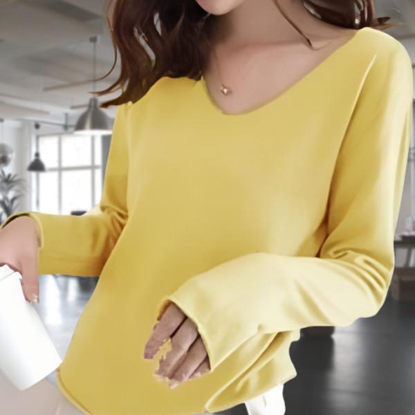 Gambar Atasan wanita TM 8A38-2 baju Jennifer Twistcore vneck rajut import - Kuning dari Suka Belanja25 undefined Tokopedia