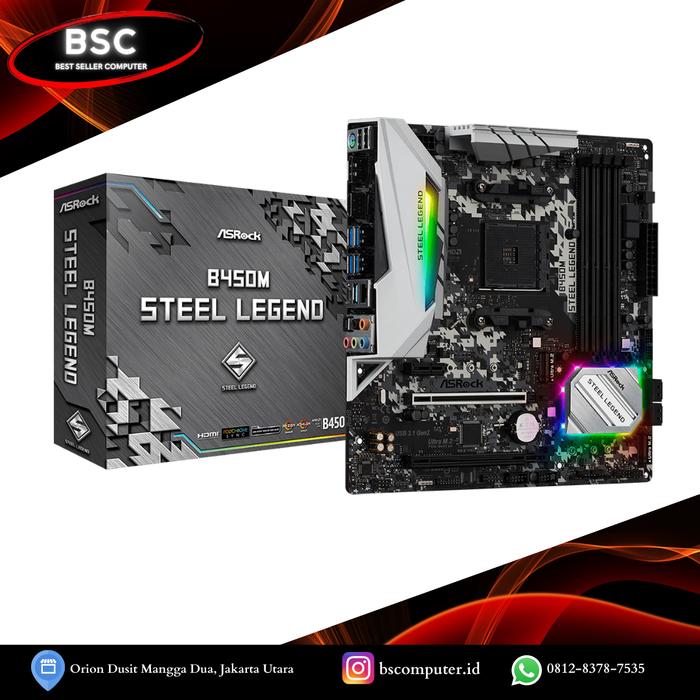 Amd Am4 Asrock B450m Steel Legend Amd Motherboard Amd Am4 Asrock