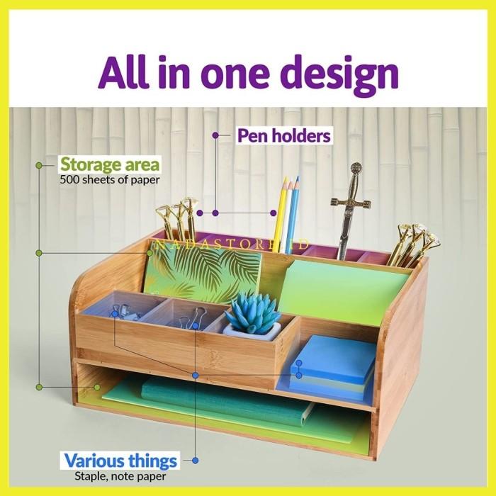 Gambar Desk Organizer with File Organizer for Office Supplies Storage DO-01 dari ECOGREEN LIVING undefined Tokopedia