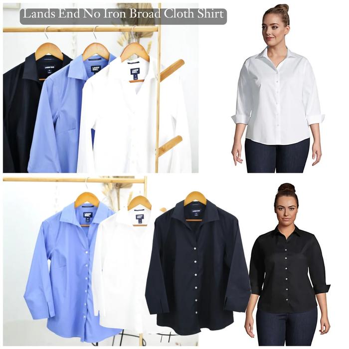No Iron Broad Cloth Shirt - blue 