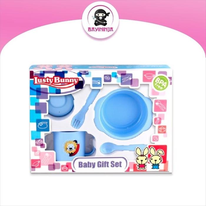 Gambar LUSTY BUNNY Baby Feeding Gift Set Alat Makan Bayi isi 5 - LB 1403 - Biru dari BAYININJA undefined Tokopedia