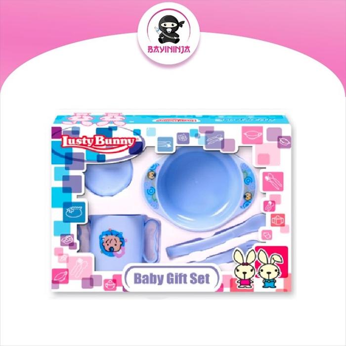 Gambar LUSTY BUNNY Baby Feeding Gift Set Alat Makan Bayi isi 5 - LB 1404 - Biru dari BAYININJA undefined Tokopedia