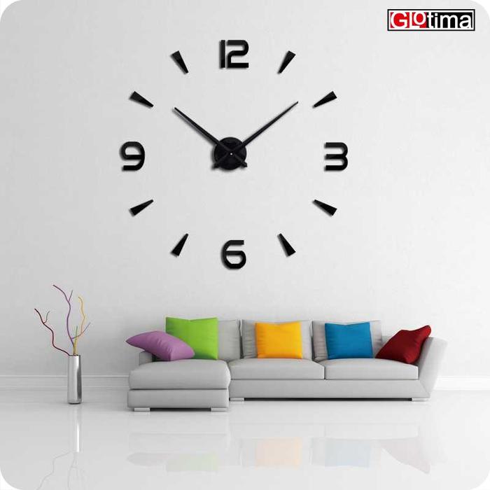 Gambar Jam Dinding Besar DIY Giant Wall Clock 90-100cm 104 - Hitam dari Glotima undefined Tokopedia