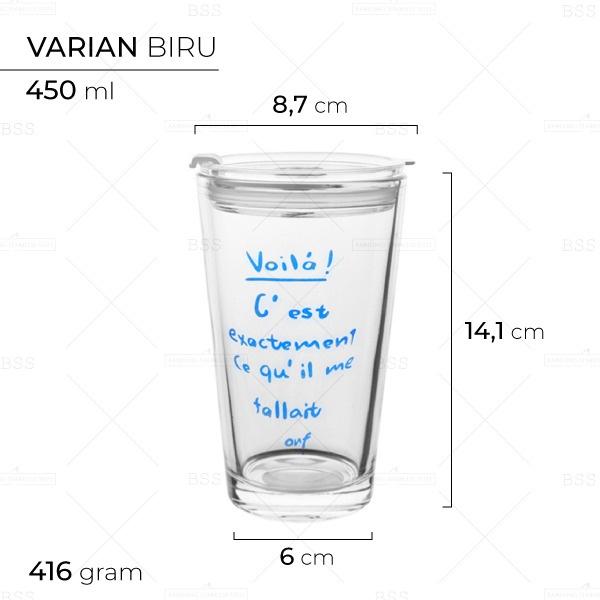 Gambar Tumbler Kaca Aesthetic 450ml Gelas Minum Kopi Anti Panas Dengan Sedota - blue dari Bandung Stainless Steel undefined Tokopedia