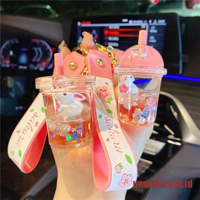 Gambar KINYUN Creative Cute Sakura Rabbit Keychain Floating Oil Floating dari Ramayan langit undefined Tokopedia