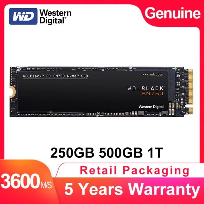 Jual WD Hitam SN750 SSD 250 Gb 500 GB TB 2280 NVMe PCIe Gen3