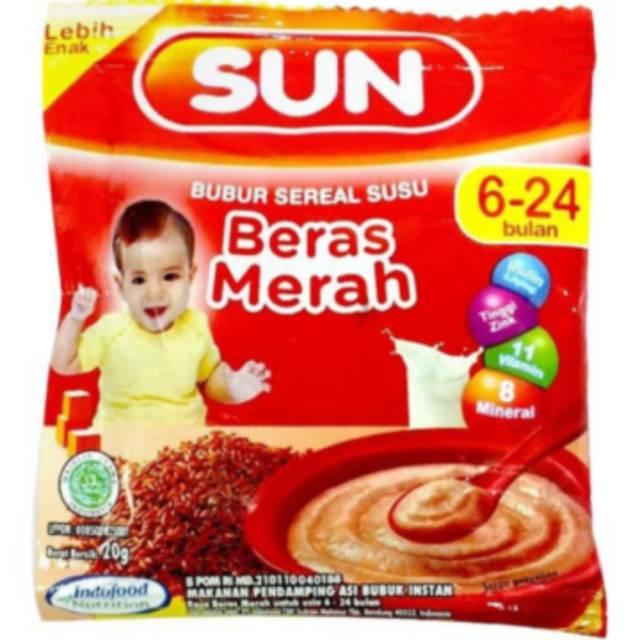 Gambar SUN MPASI BUBUR SEREAL SACHET 20gr EKONOMIS 6 INSTAN MAKANAN BAYI - BERAS MERAH dari Jojo Shop Official undefined Tokopedia