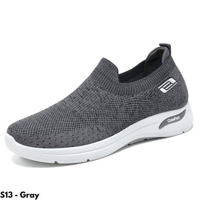 Gambar Sneakers Sepatu Lari Pria Tanpa Tali Import Branded Anti Slip S13 - GRAY, 42 dari Original TPI undefined Tokopedia