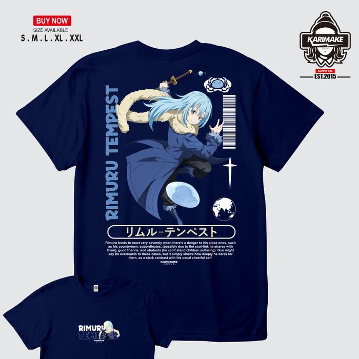 Gambar Kaos Baju Anime TENSEI SHITARA RIMURU TEMPEST V2 Kaos Anime - Karimake - V2 NAVY, M dari KRMK Karimake undefined Tokopedia