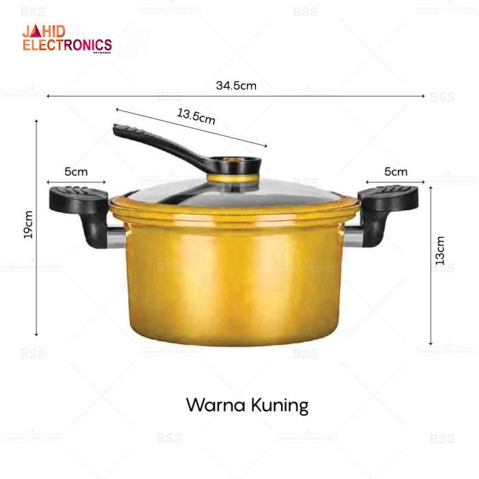 Gambar Panci Presto Teflon Pressure Cooker Pot Totipotent 3.5 Liter Melunakan - KUNING dari 1jahid undefined Tokopedia