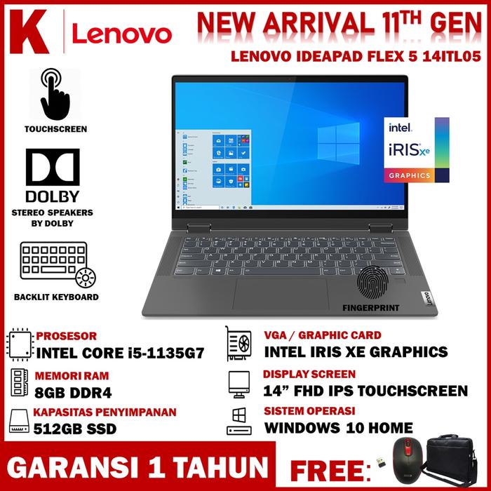 Jual Laptop Lenovo Ideapad Flex Intel Core i5 1135G7 8GB 512GB