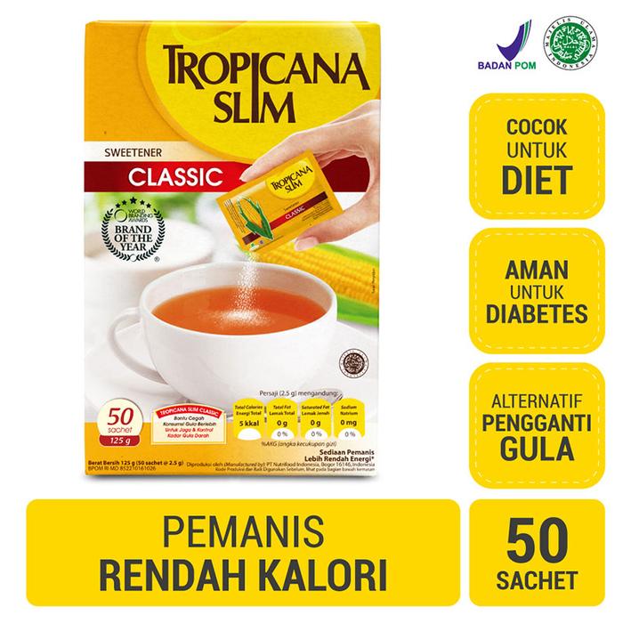 Gambar TROPICANA SLIM Pemanis Rendah Kalori Classic 50 x 2,5 g dari Alfamidi Official Store undefined Tokopedia