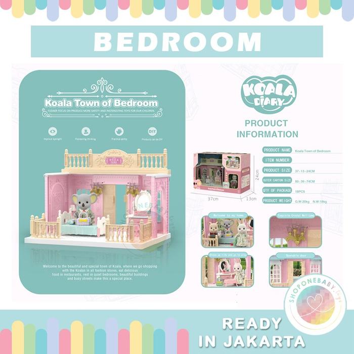 Gambar Rumah Boneka Bunny Koala Diary Sylvanian Dollhouse Pretend Play Toy - BEDROOM dari shoponebaby undefined Tokopedia