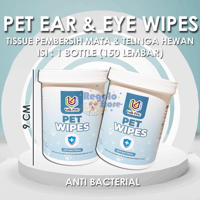 Gambar TISSUE BASAH ANJING KUCING PET EYE & EAR WIPES VOLK PETS 150 LEMBAR - ANTIBACTERIA dari Regalo ID Store undefined Tokopedia