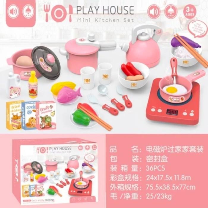 Gambar Mainan Kitchen Set 36pcs Masak Masakan Dapur Mainan Anak Alat Masak - Merah Muda dari JOJOFA undefined Tokopedia