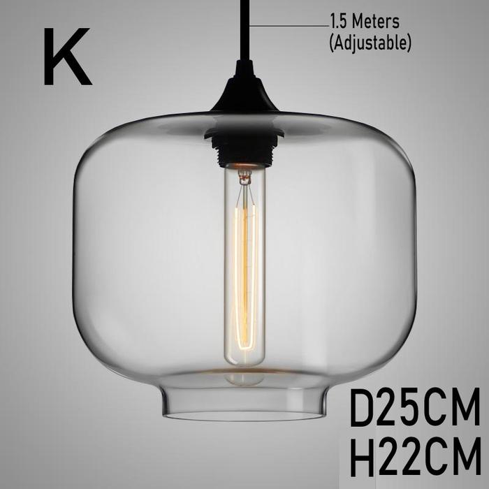 Gambar New Lampu Gantung Kaca Transparan Gaya Nordic Modern Vintage Indoor - K dari Sam InotJKT undefined Tokopedia