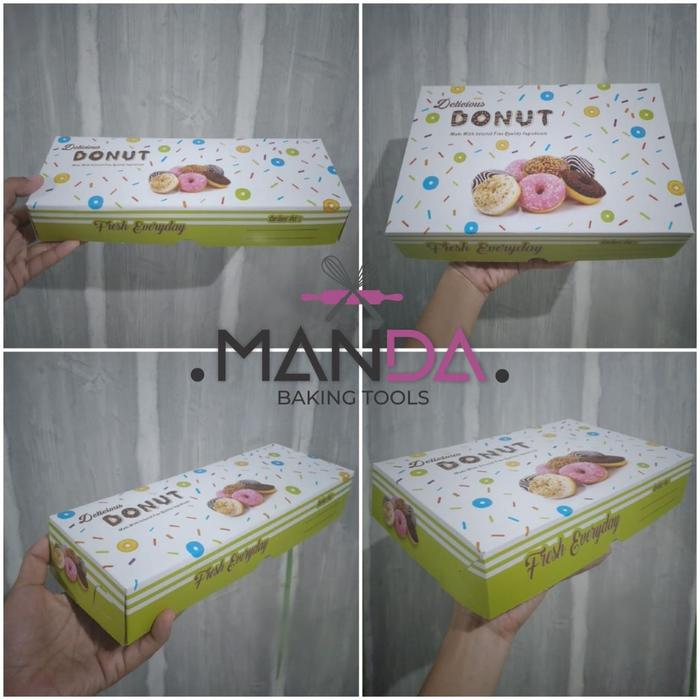 Gambar Kardus dus kotak box donat warna hijau untuk isi 6 pcs/3 pcs - 26,5x18x5,5 cm dari TobakuLuis undefined Tokopedia