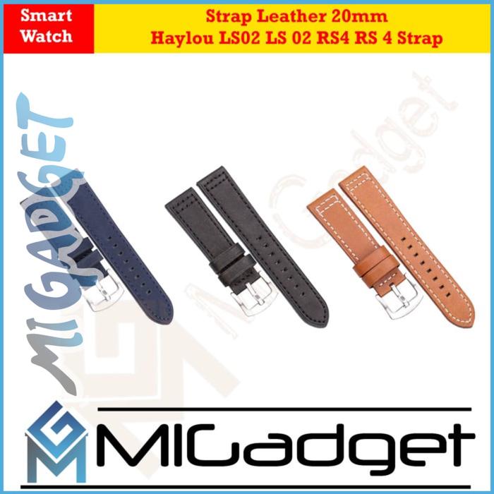 Jual Strap Leather 20mm Haylou LS02 LS 02 RS4 RS Strap Kota