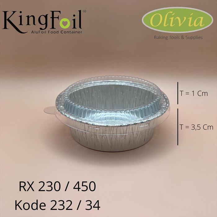 Jual Wadah/Cup Aluminium Foil Bulat RX 230/450 Kode 232/34 Tutup