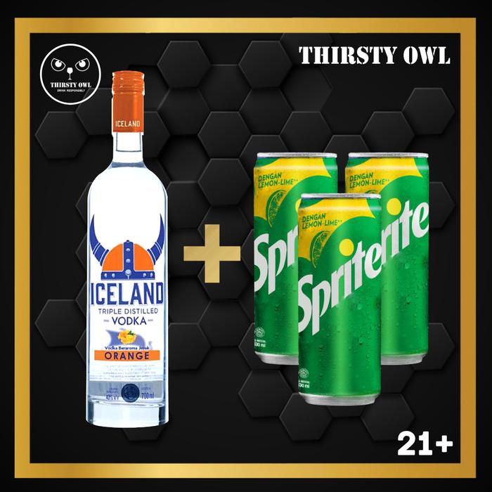 Gambar Iceland Vodka Orange 700ml + 3 Can Sprite dari Thirsty Owl undefined Tokopedia