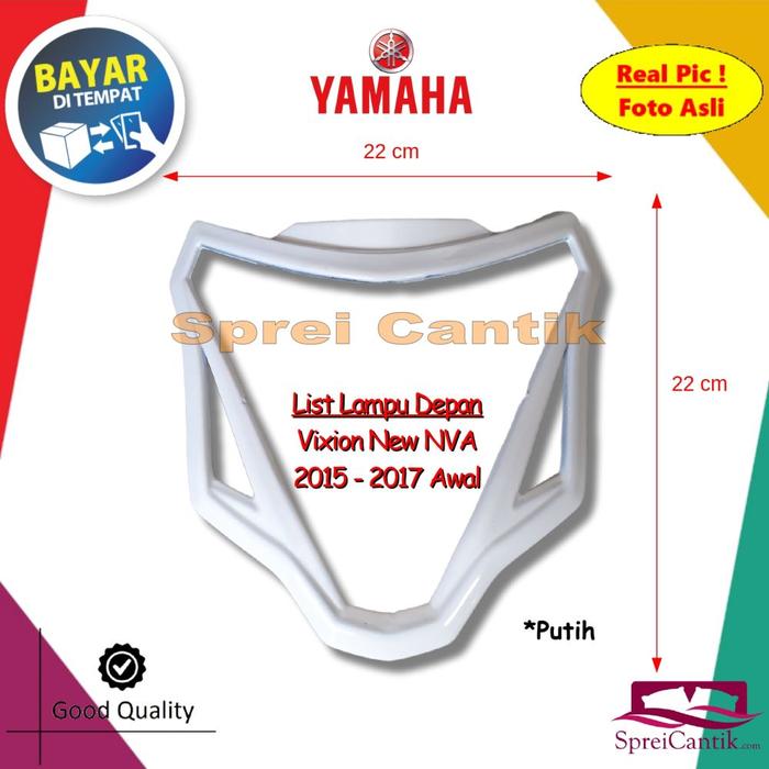 Gambar List Lampu Depan New Vixion NVA 2015 2016 2017 Cover Kedok Headlamp - PUTIH dari HYS Motor_NEW undefined Tokopedia