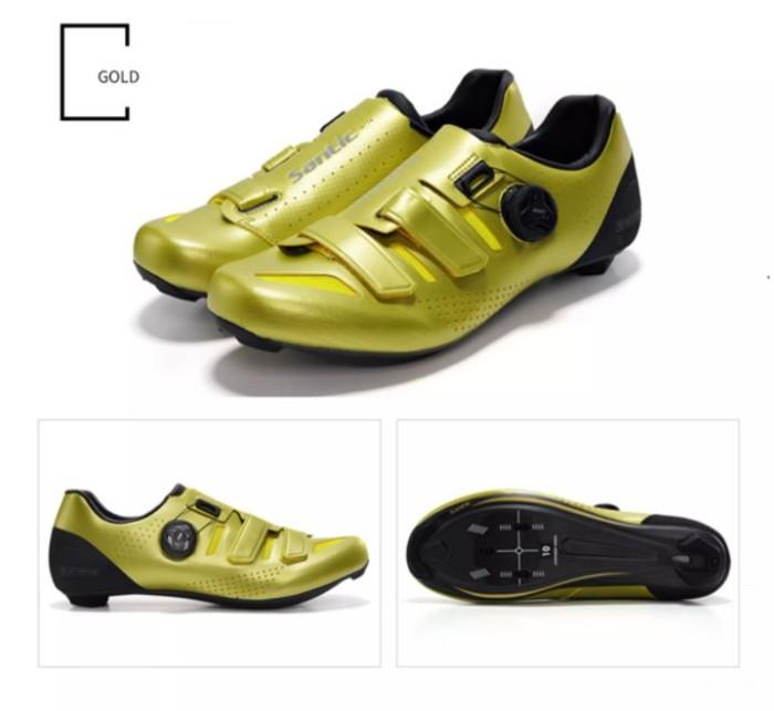 Gambar Sepatu Sepeda Roadbike Full Carbon Cleat Santic Polar S20018 - Kuning, 40 dari SvkaSvka.id undefined Tokopedia