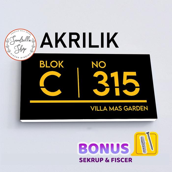 Gambar Nomor Rumah Acrylic Custom Nomer Rumah Akrilik Custom MNR5 - MNR5D+SEKRUP, 30X40CM dari Sandrella Shop undefined Tokopedia